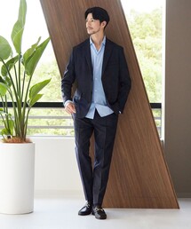 BEAUTY & YOUTH【新品】セットアップ スーツ ネイビー M WEB限定 WARDROBE SMART】グリッドメッシュ セットアップ
