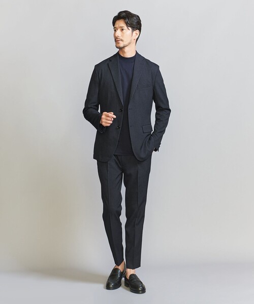 美品✨ユナイテッドアローズ　ヘリンボーン　セットアップ　ネイビーブルー系 WEB限定 WARDROBE SMART】LANATEC セットアップ/背抜き