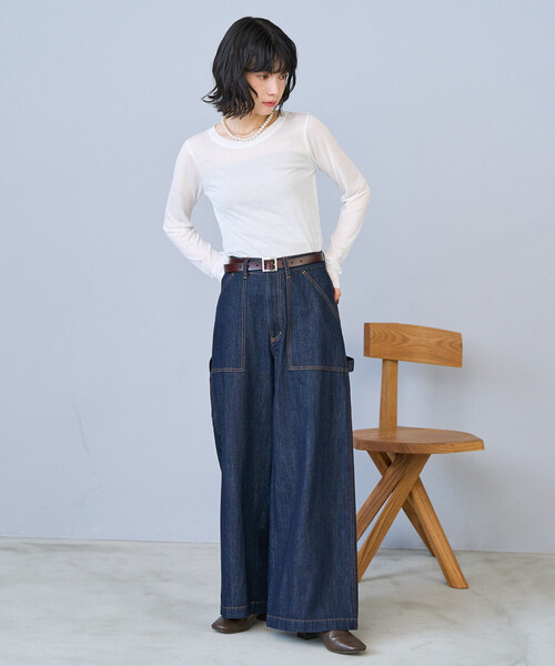 FREAK'S STORE（フリークスストア）の「ペインター ワイドパンツ＜セットアップ対応＞（カーゴパンツ・レディース・オフホワイト/ブラック/オリーブ/その他/ネイビー/その他1・SMALL/MEDIUM）」の21枚目の写真