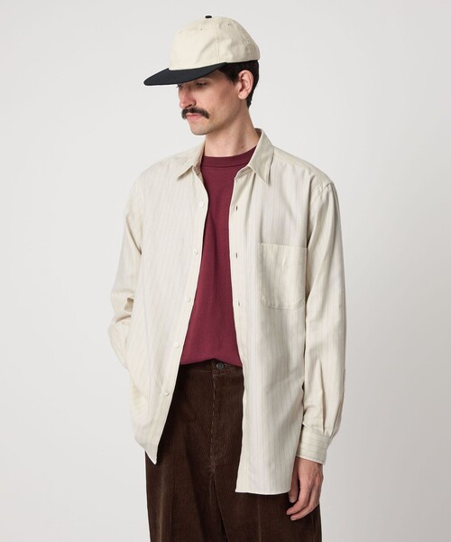 Steven Alan(スティーブンアラン)の「<Steven Alan> ネル ストライプ レギュラーカラー シャツ NARROW(シャツ/ブラウス・メンズ・ダークグレー/ナチュラル・S/M/L/XL)」の4枚目の写真