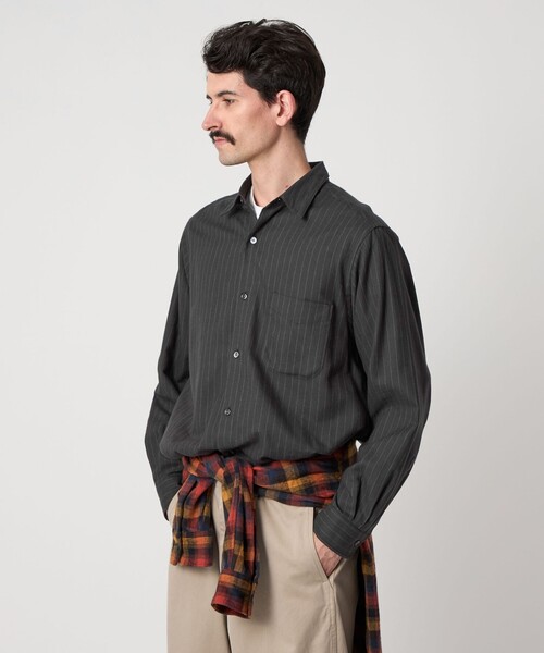 Steven Alan(スティーブンアラン)の「<Steven Alan> ネル ストライプ レギュラーカラー シャツ NARROW(シャツ/ブラウス・メンズ・ダークグレー/ナチュラル・S/M/L/XL)」の12枚目の写真