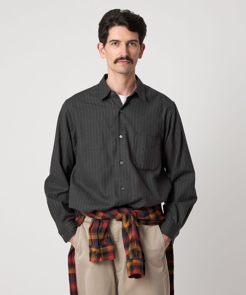 Steven Alan(スティーブンアラン)の「<Steven Alan> ネル ストライプ レギュラーカラー シャツ NARROW(シャツ/ブラウス・メンズ・ダークグレー/ナチュラル・S/M/L/XL)」の14枚目の写真