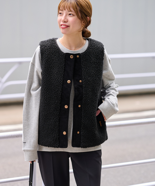 Barbour（バブアー）の「《追加》【BARBOUR/バブアー】DULSIE LINER：ボアベスト（その他アウター・レディース・ブラック/カーキ・10）」の11枚目の写真