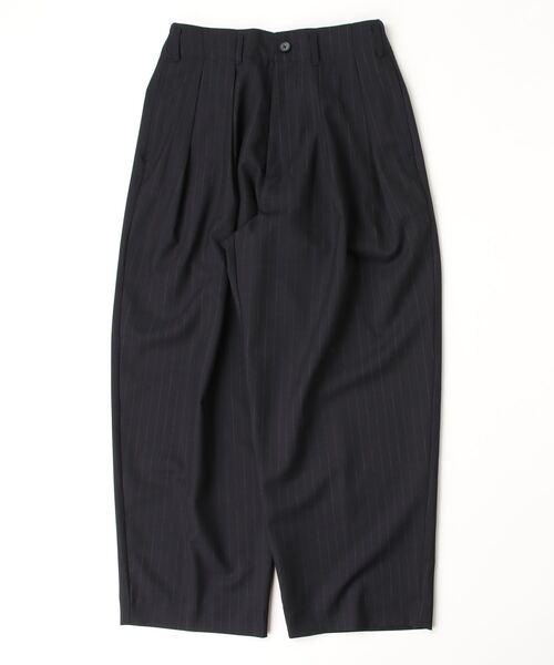 my beautiful landlet（マイビューティフルランドレット）の「【my beautiful landlet】 STRIPE WOOL TUCK WIDE PANTS（スラックス・メンズ・グレー/ネイビー/ブラック・1/2/0）」の13枚目の写真