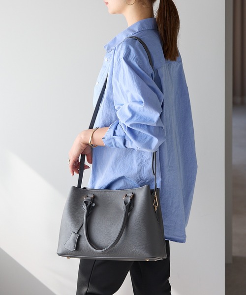 GUSCIO（グッシオ）の「【グッシオ　ゴールドラベル】２WAYショルダーバッグ（ショルダーバッグ・レディース・グレー/アイボリー/ブラック/ベージュ系その他・FREE）」の7枚目の写真