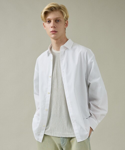 ABAHOUSE（アバハウス）の「オーバーサイズ レギュラーカラーシャツ / イージーケア（シャツ/ブラウス・メンズ・ホワイト/ブルー/ブルー系その他/ブルー系その他2・46/48）」の2枚目の写真