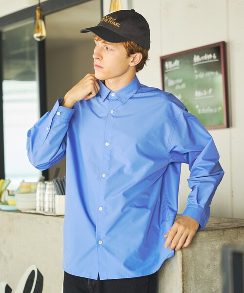 ABAHOUSE（アバハウス）の「オーバーサイズ レギュラーカラーシャツ / イージーケア（シャツ/ブラウス・メンズ・ホワイト/ブルー/ブルー系その他/ブルー系その他2・46/48）」の3枚目の写真