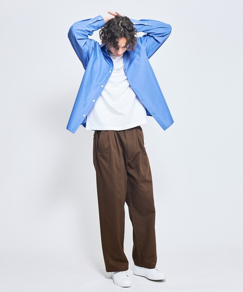 ABAHOUSE（アバハウス）の「オーバーサイズ レギュラーカラーシャツ / イージーケア（シャツ/ブラウス・メンズ・ホワイト/ブルー/ブルー系その他/ブルー系その他2・46/48）」の12枚目の写真