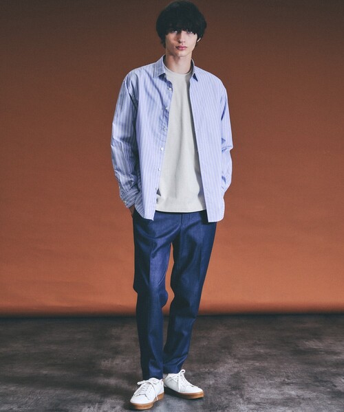 ABAHOUSE（アバハウス）の「オーバーサイズ レギュラーカラーシャツ / イージーケア（シャツ/ブラウス・メンズ・ホワイト/ブルー/ブルー系その他/ブルー系その他2・46/48）」の18枚目の写真