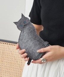 SETUP7（セットアップセブン）の「【ROOTOTE】EU.ウイズルー.オスワリネコ ねこ刺繍自立ポーチ B 3622（ポーチ）」