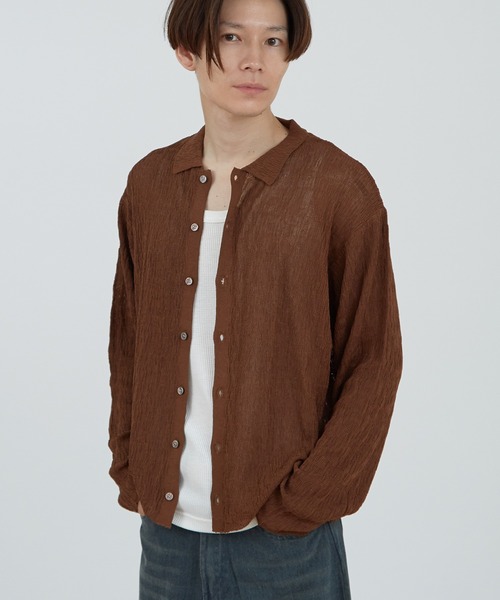 improves(インプローブス)の「メッシュ ニットシャツ(シャツ/ブラウス・メンズ・ライトグレー/ブラウン/ブラック・LARGE/MEDIUM)」の3枚目の写真