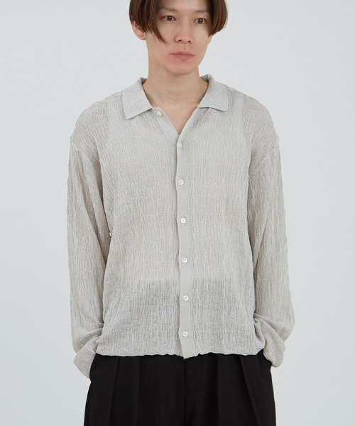 improves(インプローブス)の「メッシュ ニットシャツ(シャツ/ブラウス・メンズ・ライトグレー/ブラウン/ブラック・LARGE/MEDIUM)」の2枚目の写真