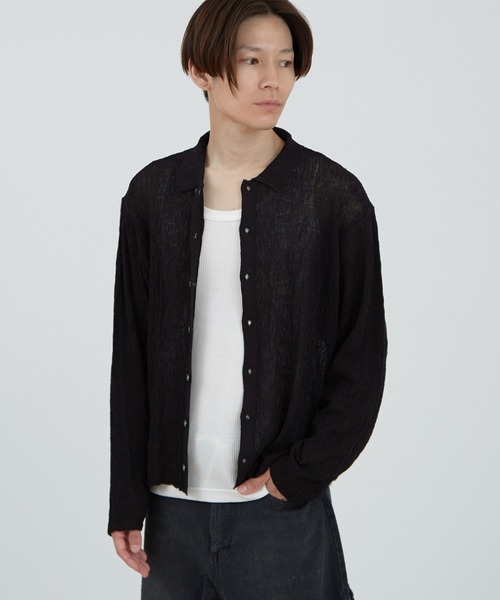 improves(インプローブス)の「メッシュ ニットシャツ(シャツ/ブラウス・メンズ・ライトグレー/ブラウン/ブラック・LARGE/MEDIUM)」の12枚目の写真
