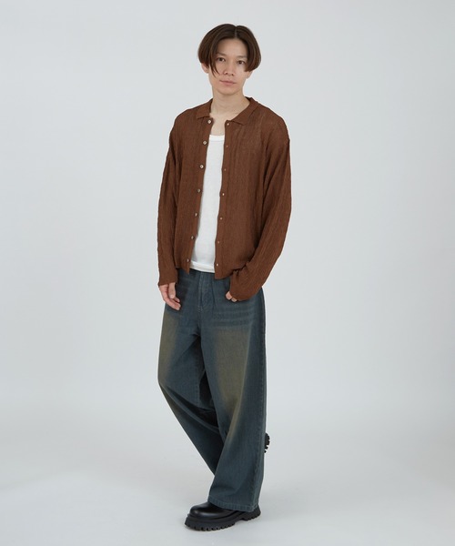 improves(インプローブス)の「メッシュ ニットシャツ(シャツ/ブラウス・メンズ・ライトグレー/ブラウン/ブラック・LARGE/MEDIUM)」の4枚目の写真