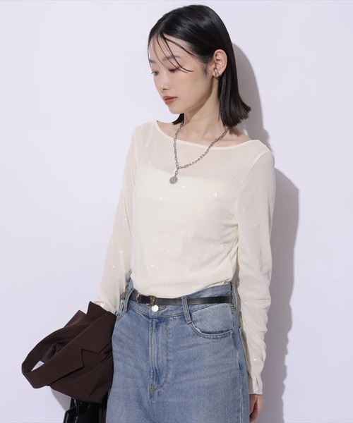 s*o様 マイストラーダ　ベロア　ハート刺繍　ロンT カットソー ハート刺繍ベロアロンT（Tシャツ/カットソー）｜Mystrada（マイ