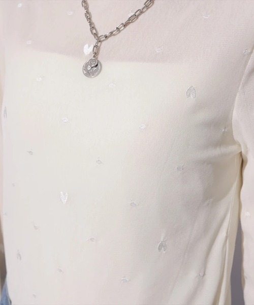 ハート刺繍ベロアロンT（Tシャツ/カットソー）｜Mystrada（マイ