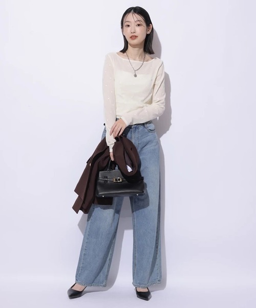 s*o様 マイストラーダ　ベロア　ハート刺繍　ロンT カットソー ハート刺繍ベロアロンT（Tシャツ/カットソー）｜Mystrada（マイ