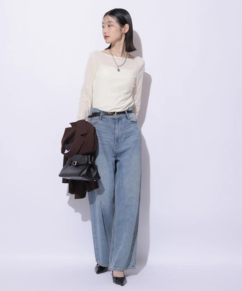 ハート刺繍ベロアロンT（Tシャツ/カットソー）｜Mystrada（マイ