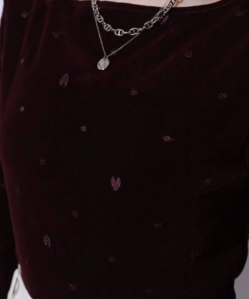 ハート刺繍ベロアロンT（Tシャツ/カットソー）｜Mystrada（マイ