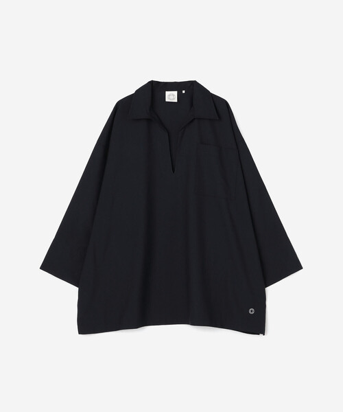 ORCIVAL(オーシバル)の「ORCIVAL | ストレッチブロード スキッパーシャツ WOMEN(シャツ/ブラウス・レディース・ベージュ系その他/ネイビー・1)」の2枚目の写真