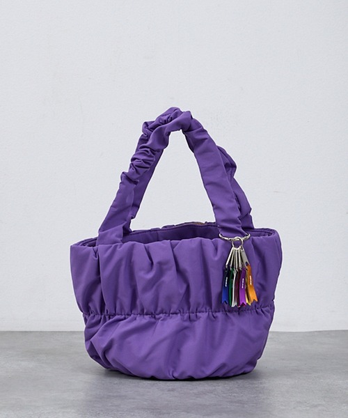cheek(BAG)(チーク)の「【cheek】pokkori kincyaku2way 2WAY 巾着 ミニ ナイロン トートバッグ(トートバッグ・レディース・グレー/ブラック/パープル・フリー)」の3枚目の写真