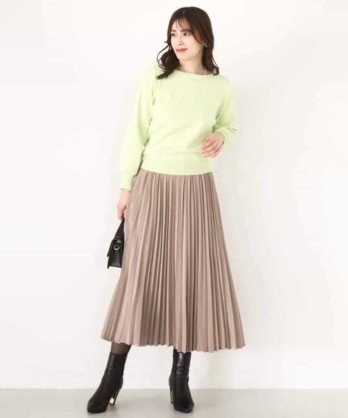 OFUON le MK（オフオンルエムケー）の「ピーチサテンプリーツスカート/洗える（スカート・レディース・ブラウン/ベージュ・36/38/40）」の16枚目の写真