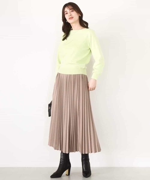 OFUON le MK（オフオンルエムケー）の「ピーチサテンプリーツスカート/洗える（スカート・レディース・ブラウン/ベージュ・36/38/40）」の17枚目の写真