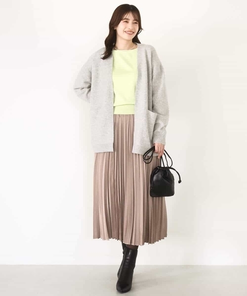 OFUON le MK（オフオンルエムケー）の「ピーチサテンプリーツスカート/洗える（スカート・レディース・ブラウン/ベージュ・36/38/40）」の18枚目の写真