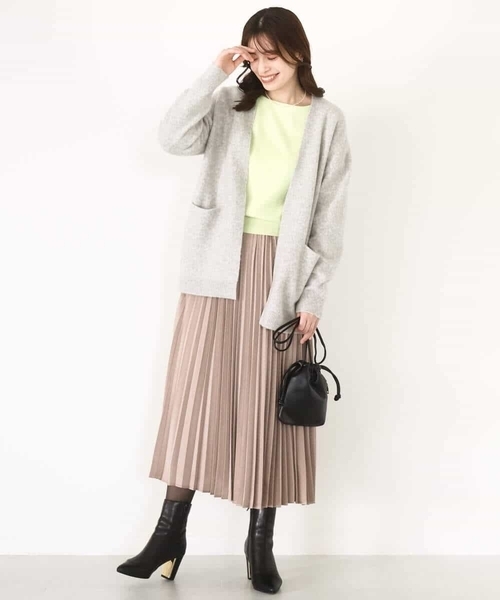 OFUON le MK（オフオンルエムケー）の「ピーチサテンプリーツスカート/洗える（スカート・レディース・ブラウン/ベージュ・36/38/40）」の20枚目の写真