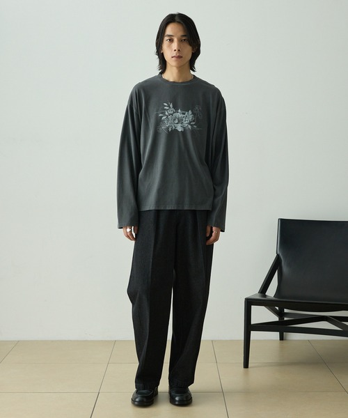 EMMA CLOTHES（エマクローズ）の「〈速乾〉ピグメント加工アートグラフィックプレーティングオーバーサイズロングスリーブTee（Tシャツ/カットソー・メンズ・ホワイト系/ブラック系/スミクロ/オフホワイト・L/M）」の14枚目の写真