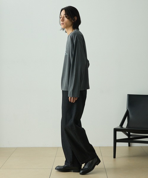 EMMA CLOTHES（エマクローズ）の「〈速乾〉ピグメント加工アートグラフィックプレーティングオーバーサイズロングスリーブTee（Tシャツ/カットソー・メンズ・ホワイト系/ブラック系/スミクロ/オフホワイト・L/M）」の15枚目の写真