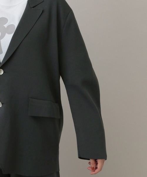 A part by(アパートバイ)の「ニットジャケットセットアップ(パンツドレス・レディース・ベージュ/チャコールグレー/ブラック・FREE)」の5枚目の写真