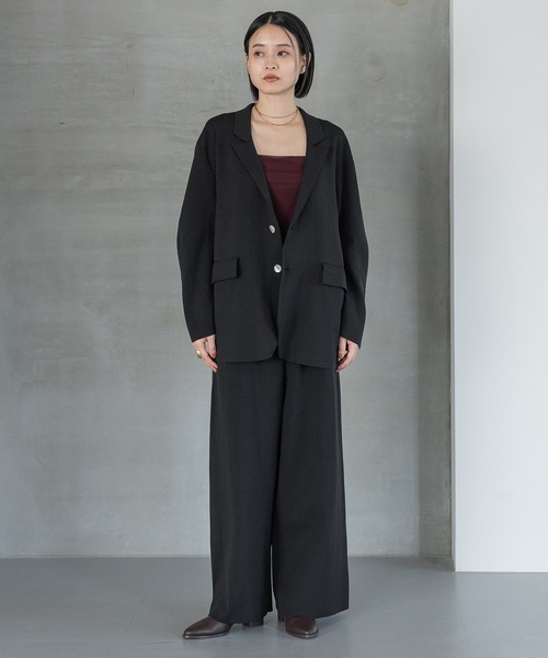 セール】ニットジャケットセットアップ（パンツドレス）｜A part by