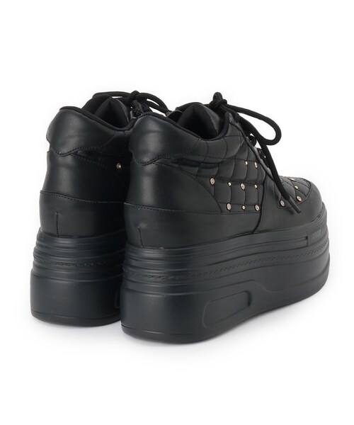 ESPERANZA（エスペランサ）の「きゅんフィット厚底フラットキルティングスタッズスニーカー（スニーカー・レディース・ホワイト/ピンク系/ブラック・S/M/L/LL）」の19枚目の写真