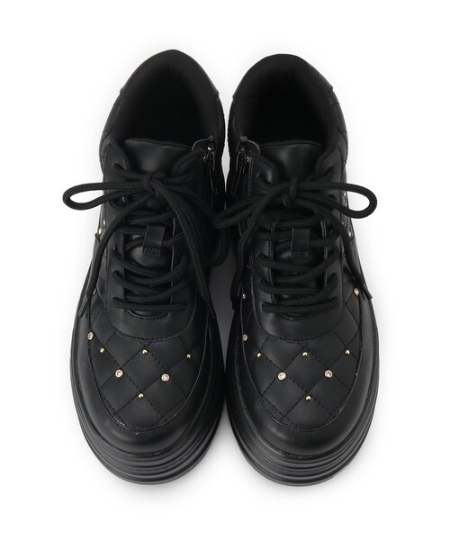 ESPERANZA（エスペランサ）の「きゅんフィット厚底フラットキルティングスタッズスニーカー（スニーカー・レディース・ホワイト/ピンク系/ブラック・S/M/L/LL）」の20枚目の写真