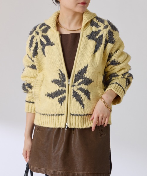 セール】ビッグモチーフカウチンカーディガン（カーディガン/ボレロ