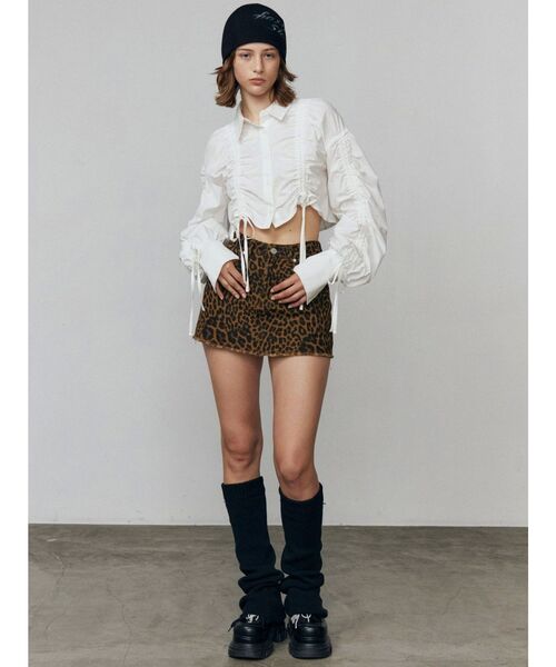 EMODA(エモダ)の「ストリングリボンショートシャツ(シャツ/ブラウス・レディース・ホワイト/ブラウン/ブルー・FREE)」の16枚目の写真