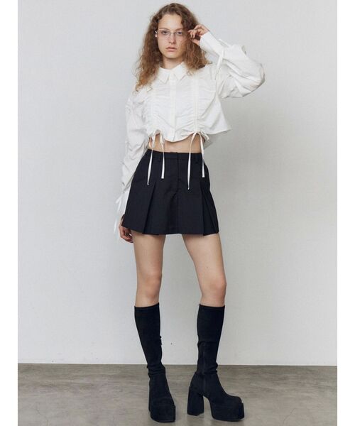 EMODA(エモダ)の「ストリングリボンショートシャツ(シャツ/ブラウス・レディース・ホワイト/ブラウン/ブルー・FREE)」の18枚目の写真