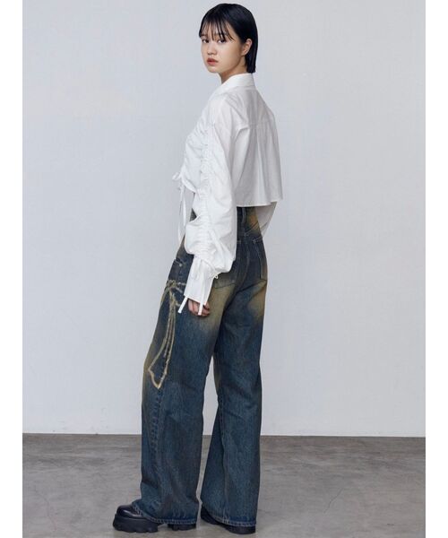 EMODA(エモダ)の「ストリングリボンショートシャツ(シャツ/ブラウス・レディース・ホワイト/ブラウン/ブルー・FREE)」の22枚目の写真