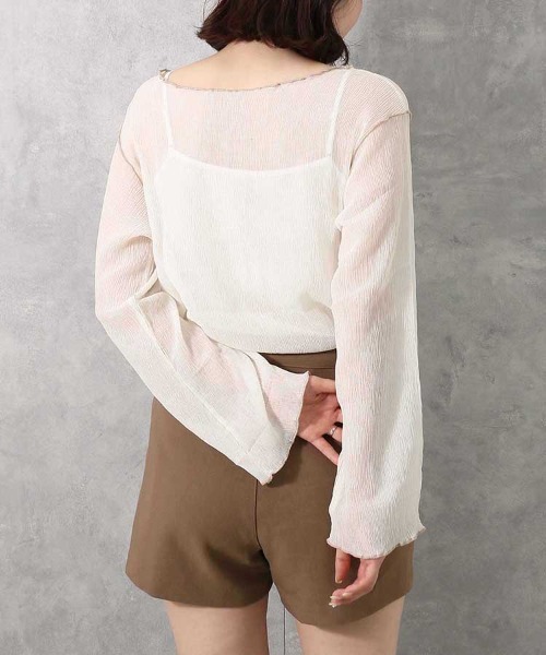 Bleu Bleuet（ブルーブルーエ）の「【ZOZO限定】前後2WAY楊柳メロウカットソー（Tシャツ/カットソー・レディース・ライトグリーン/アイボリー・FREE）」の20枚目の写真