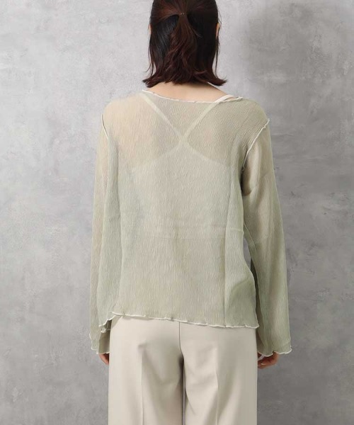 Bleu Bleuet（ブルーブルーエ）の「【ZOZO限定】前後2WAY楊柳メロウカットソー（Tシャツ/カットソー・レディース・ライトグリーン/アイボリー・FREE）」の16枚目の写真
