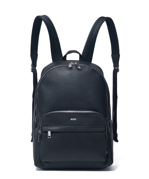 BOSS ブラックバックパック BOSSのブラック レザー バックパックがセール中