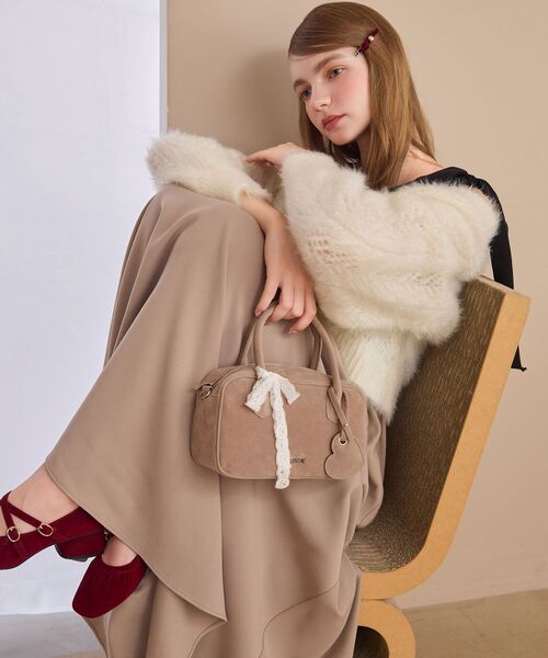 MAJESTIC LEGON（マジェスティックレゴン）の「きらふわレーシーパターンカーデ（カーディガン/ボレロ・レディース・ブラック/ピンク/ブルー/アイボリー/ボルドー・MEDIUM）」の7枚目の写真