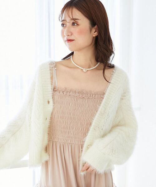 MAJESTIC LEGON（マジェスティックレゴン）の「きらふわレーシーパターンカーデ（カーディガン/ボレロ・レディース・ブラック/ピンク/ブルー/アイボリー/ボルドー・MEDIUM）」の14枚目の写真