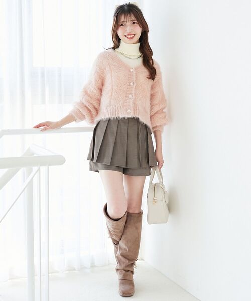 MAJESTIC LEGON（マジェスティックレゴン）の「きらふわレーシーパターンカーデ（カーディガン/ボレロ・レディース・ブラック/ピンク/ブルー/アイボリー/ボルドー・MEDIUM）」の18枚目の写真