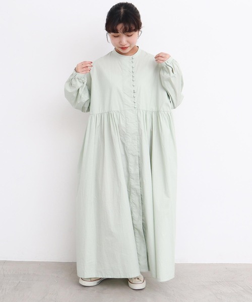 l'atelier du savon（アトリエドサボン）の「_タイプライターころころボタンワンピース（ワンピース・レディース・ホワイト/グリーン/ブラック/イエロー・FREE）」の8枚目の写真