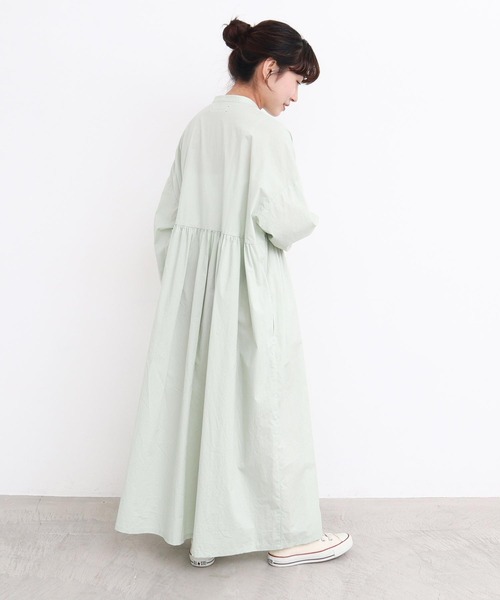 l'atelier du savon（アトリエドサボン）の「_タイプライターころころボタンワンピース（ワンピース・レディース・ホワイト/グリーン/ブラック/イエロー・FREE）」の9枚目の写真