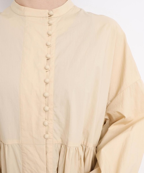 l'atelier du savon（アトリエドサボン）の「_タイプライターころころボタンワンピース（ワンピース・レディース・ホワイト/グリーン/ブラック/イエロー・FREE）」の14枚目の写真