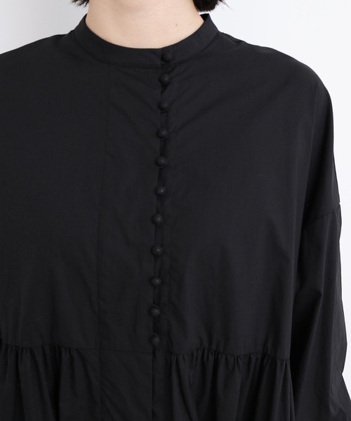 l'atelier du savon（アトリエドサボン）の「_タイプライターころころボタンワンピース（ワンピース・レディース・ホワイト/グリーン/ブラック/イエロー・FREE）」の15枚目の写真