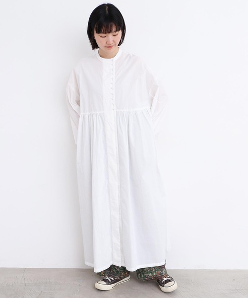 l'atelier du savon（アトリエドサボン）の「_タイプライターころころボタンワンピース（ワンピース・レディース・ホワイト/グリーン/ブラック/イエロー・FREE）」の21枚目の写真